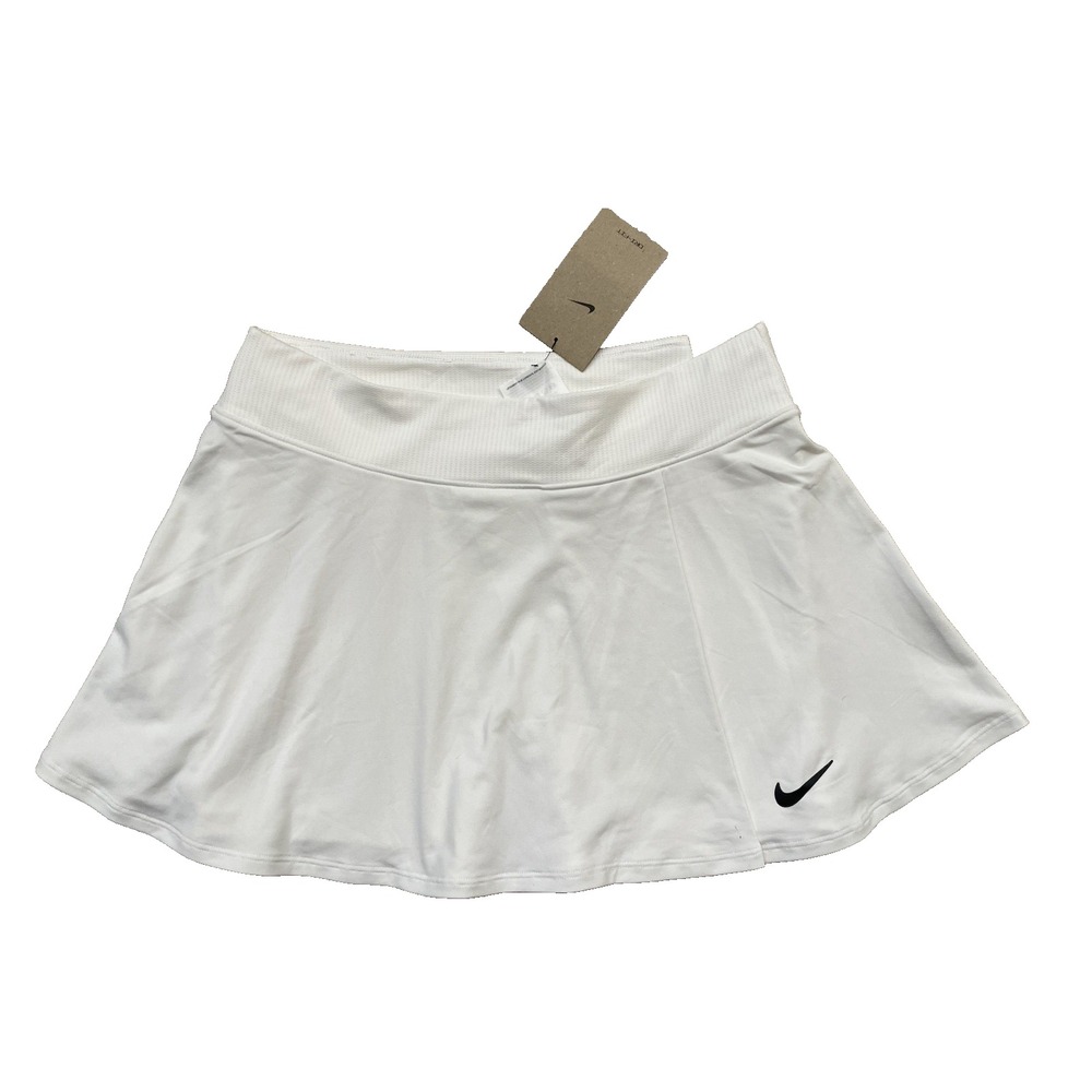 NWT Nike Dri-FIT Tennis Skirt Womens M  White Athletic Pickle Ball Skort New